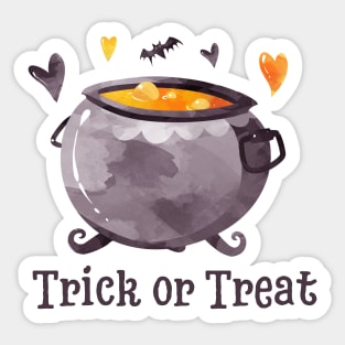 Halloween Gift Cauldron Design Witch Costume Spooky Trick or Treat Sticker